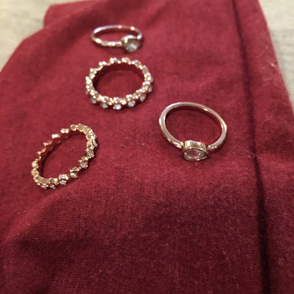 Rose gold stack ring set